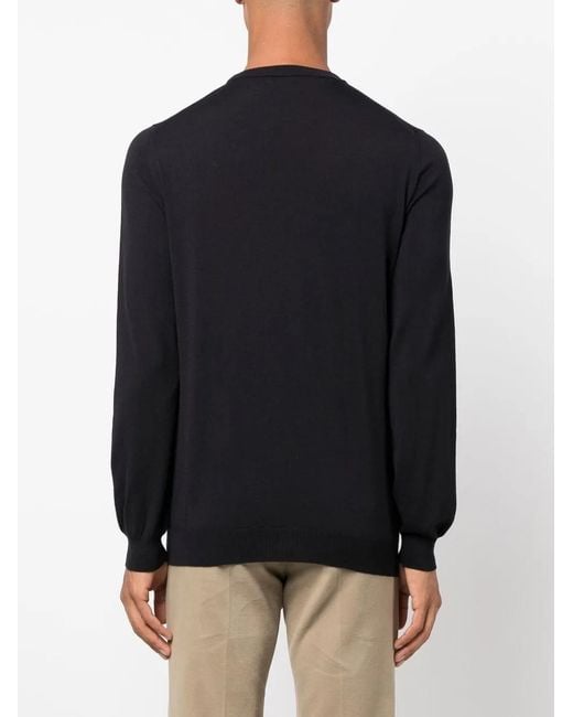 Zanone Black Crew-Neck Long-Sleeve Jumper for men
