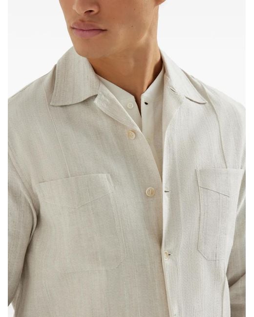 メンズ Brunello Cucinelli ポケット ジャカード シャツ White