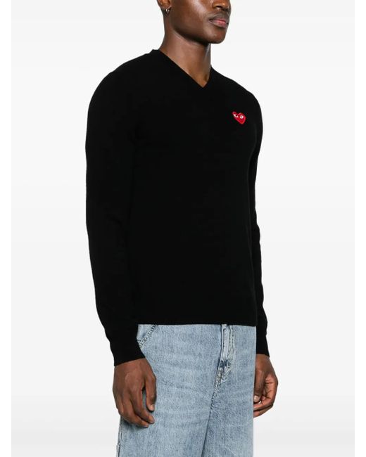 COMME DES GARÇONS PLAY Black Sweater Emblem Knit
