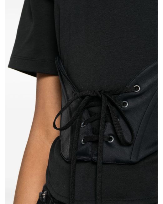 T-shirt stile corsetto di Mugler in Black
