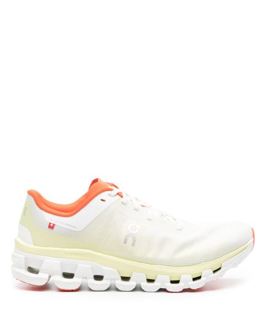 On Shoes White Cloudflow 4 Running Sneakers - Women's - Fabric/polyurethane/rubber
