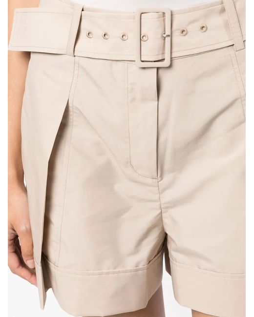 3.1 Phillip Lim Natural Pleat-Detailing Belted Shorts