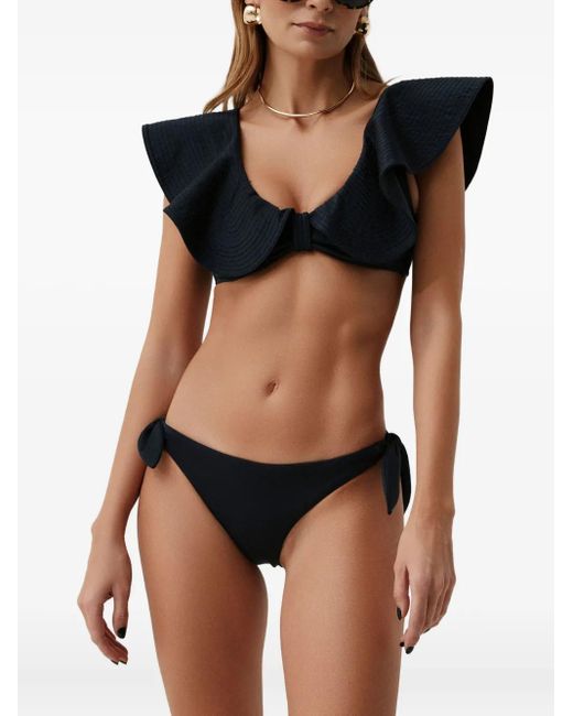 SOFIA ERHAN Black Marina Ruffle-Detail Bikini
