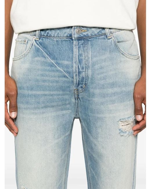 Cole Buxton Blue Ripped Jeans for men