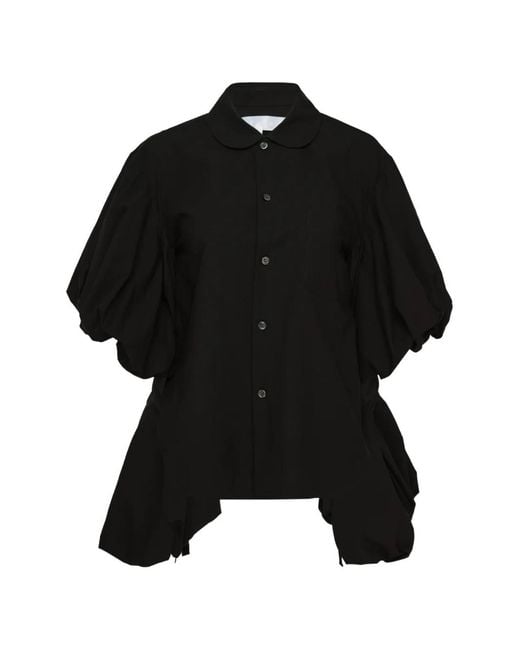 Comme des Garçons Black Gathered Puff-Sleeve Shirt