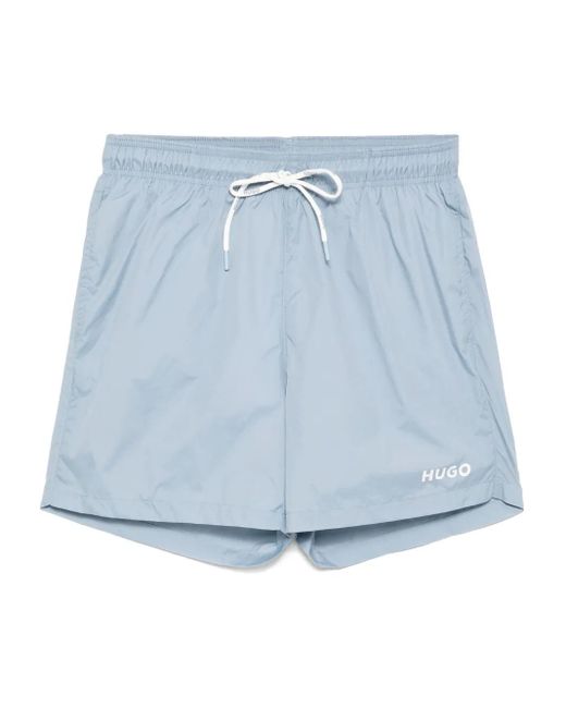HUGO Badeshorts Mit Logo-Print in Blue für Herren