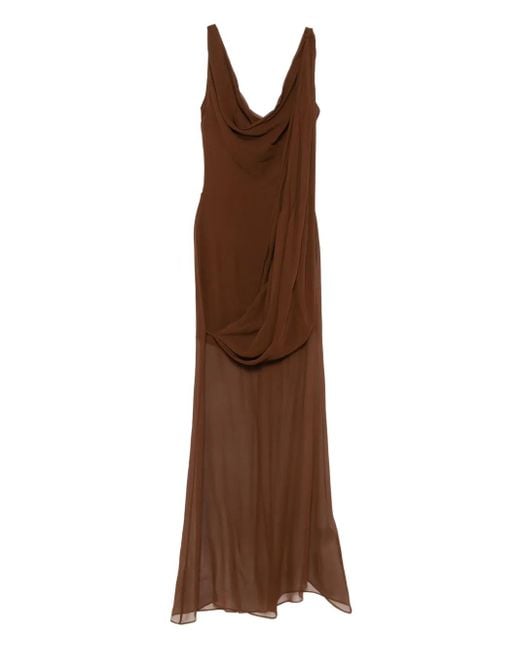 GIUSEPPE DI MORABITO Brown Draped-Detail Dress