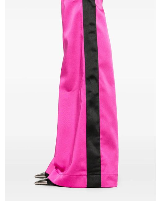 MITILIANE COUTURE Pink Side-Appliqué Flared Trousers