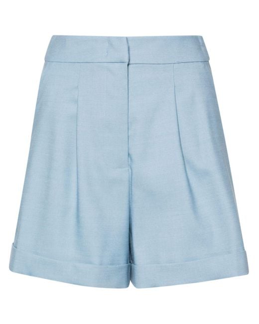 FEDERICA TOSI Blue Pleated Tailored Shorts