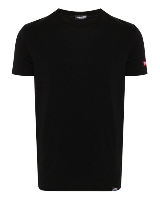 DSquared² Black Logo-patch T-shirt for men