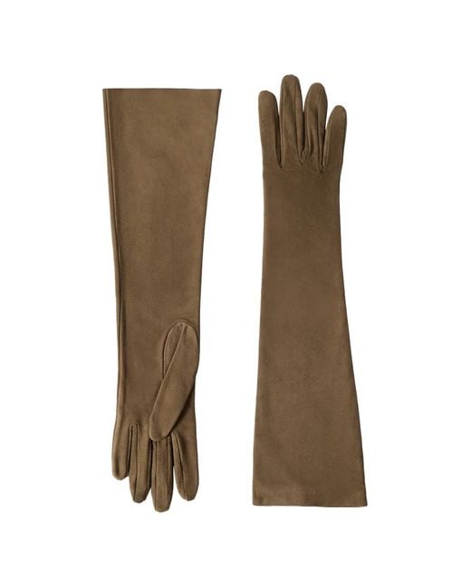 Brunello Cucinelli Green Suede Long Gloves
