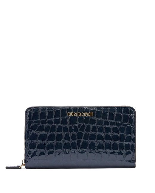 Roberto Cavalli Blue Leather Wallet