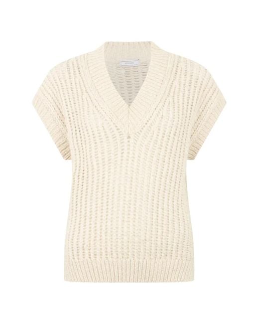 Peserico White V-Neck Vest