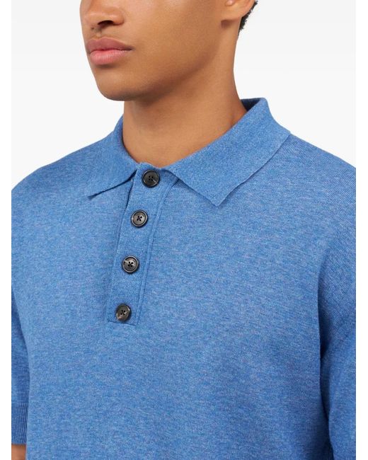 Roberto Cavalli Blue Logo-Embroidered Polo Shirt for men