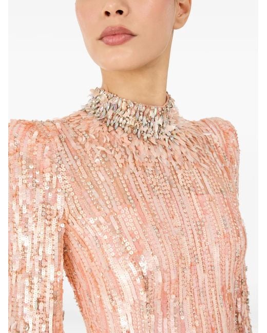 Jenny Packham Pink Memphis Embellished Maxi Dress