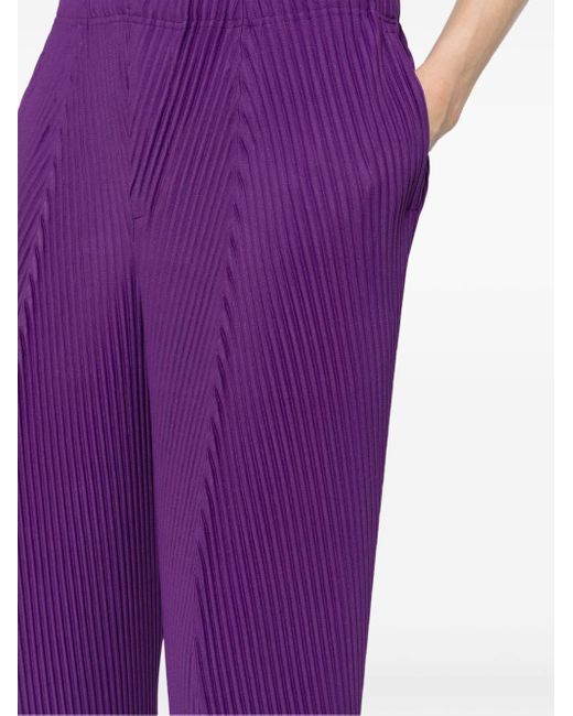 Homme Plissé Issey Miyake Purple Pleats Bottoms Tapered Trousers for men