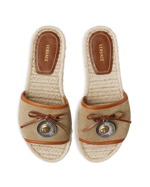 Versace Brown Medusa-Plaque Espadrilles