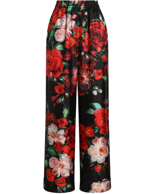 Dolce & Gabbana Zijden Broek in het Red