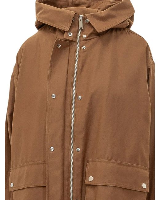 OOF WEAR Brown Hooded Waxed-Cotton Parka