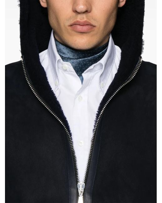Tagliatore Black Shearling Coat for men