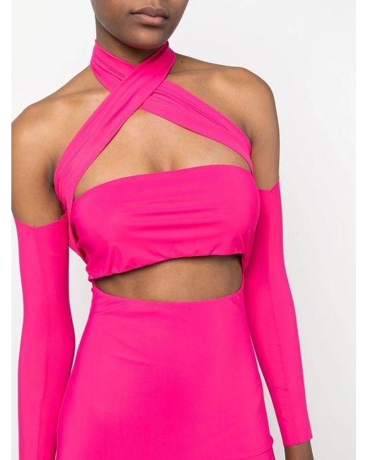 Amazuìn Pink Cut-Out Mini Dress
