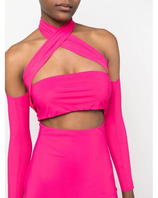 Amazuìn Pink Cut-Out Mini Dress