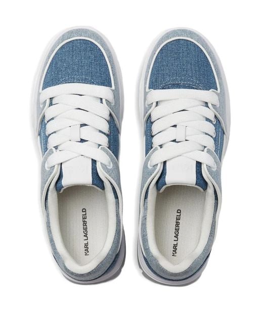 Karl Lagerfeld Blue Kourtney Denim Panelled Sneakers