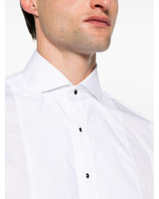 Tagliatore Katoenen Overhemd in het White voor heren