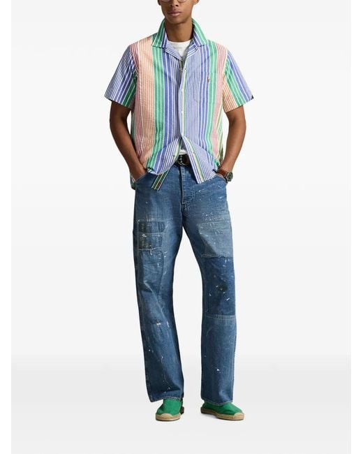 Polo Ralph Lauren Andy Camp Striped Pocket Shirt in Blue for Men