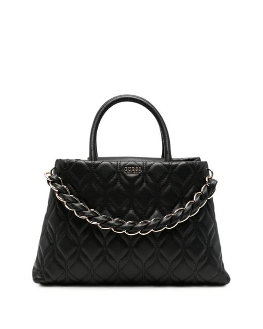 Guess Black Quilted Tote Bag