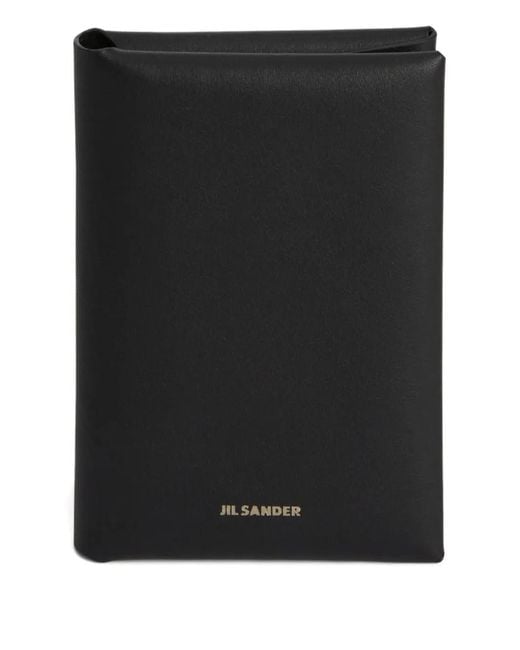 Jil Sander Black Logo-Stamp Passport Holder for men