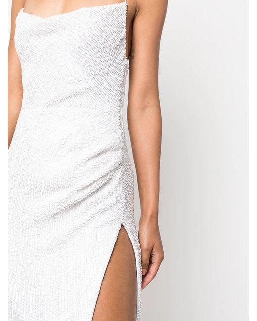 retroféte White Katya Sequin-Embellished Gown