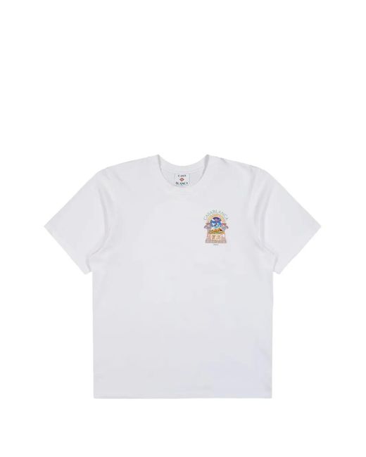 Casablanca White Graphic-Print T-Shirt for men