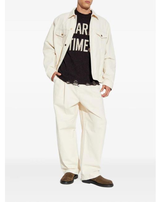 Moschino White Button-Fastening Flap-Pocket Jacket for men