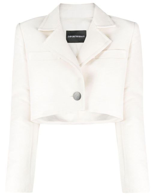 Emporio Armani White Cropped Jacket