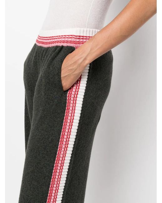 Barrie Black Stripe-Detail Trousers