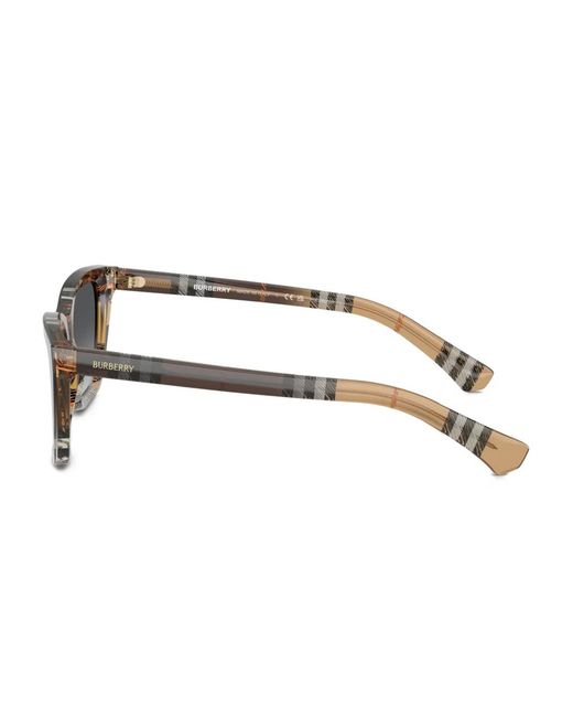 Burberry Gray Check-Pattern Cat-Eye Sunglasses