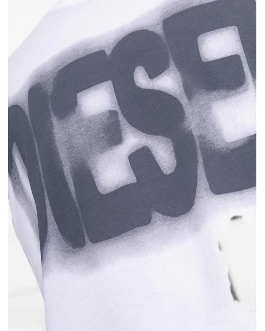 DIESEL White Logo-Print T-Shirt for men