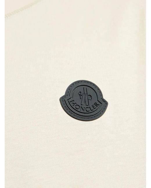 メンズ Moncler ロゴパッチ Tシャツ Natural