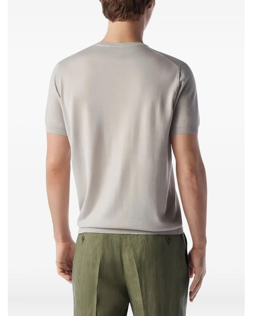 Corneliani T-Shirt Van Scheerwol Met Korte Mouwen in het Gray voor heren