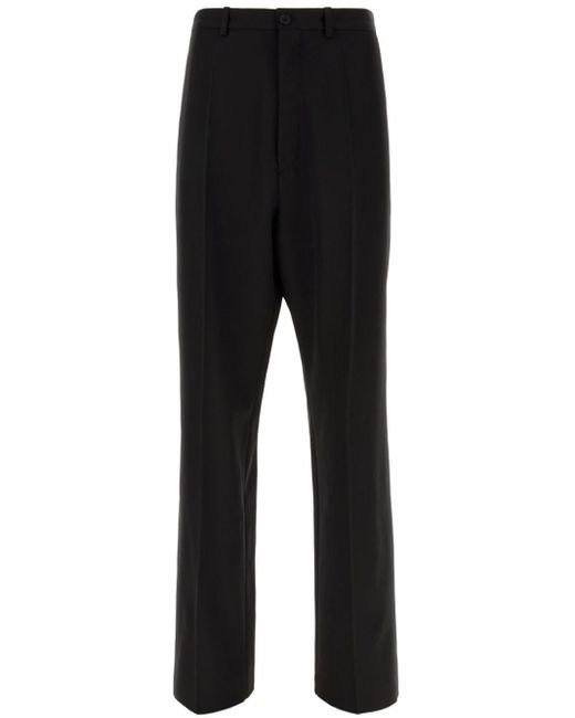 Balenciaga Black Pressed Crease Tuxedo Trousers for men