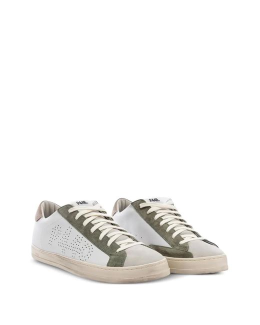P448 White John Logo-Perforated Sneakers for men