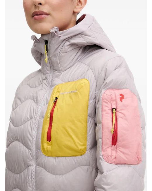 Peak Performance Gray Helium Quilted Hooded Jacket
