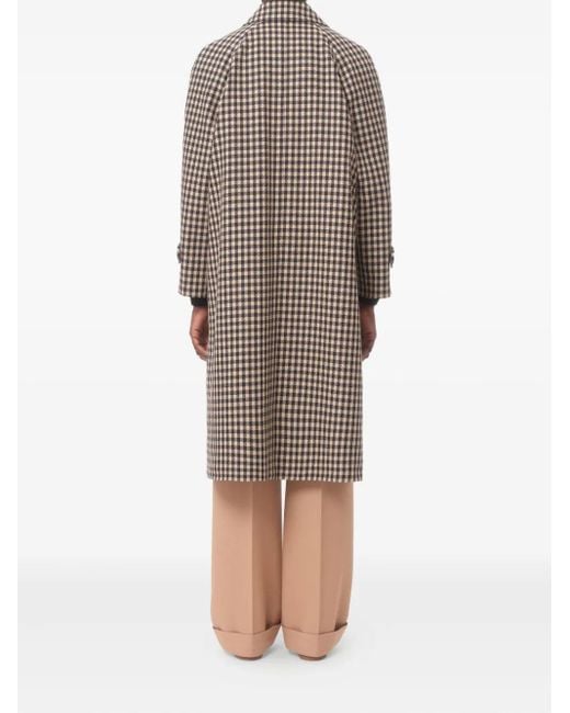 Valentino Garavani Natural Checked Long Coat for men