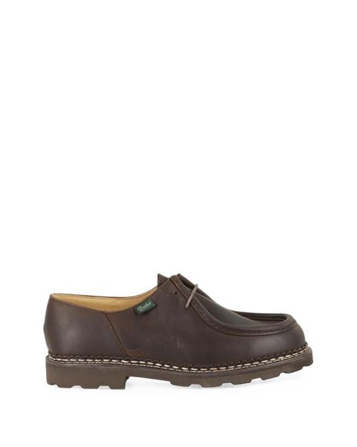 Paraboot Brown Michael Marche Ii Leather Boat Shoes for men