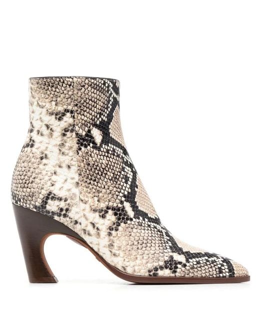 Chloé Natural 80Mm Heeled Ankle Boots