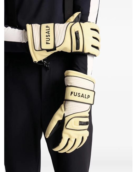 Fusalp Black Slalom Zip-Pocket Ski Gloves