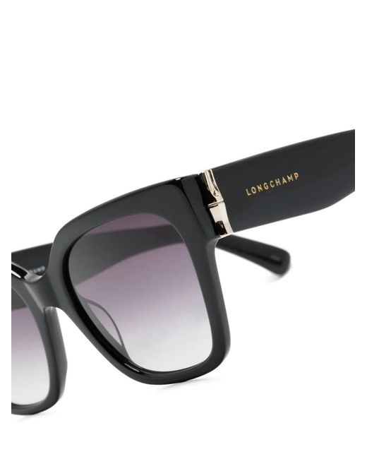 Longchamp Black Oversized-Frame Sunglasses