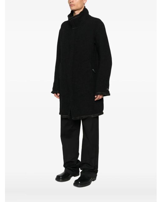 69 by Isaac Sellam Black High-Neck Zip-Front Coat for men