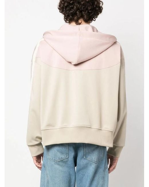 Palm Angels Natural Two Tone Hooded Track Jacket Beige/rose for men